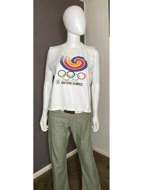 Vintage 1988 SEOUL Olympics Single Stitch T-Shirt Muscle T Cut off Sleeve Size M